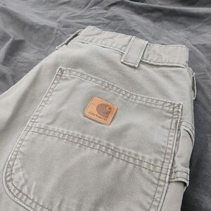Carhartt Loose Fit Canvas Carpenter Utility Work Pants Heavy Duty 34x30 Workwear